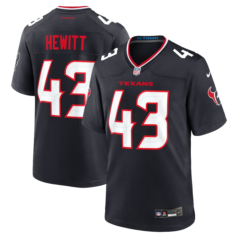Men's Houston Texans Neville Hewitt Nike Navy Team Game Jersey - Jersey