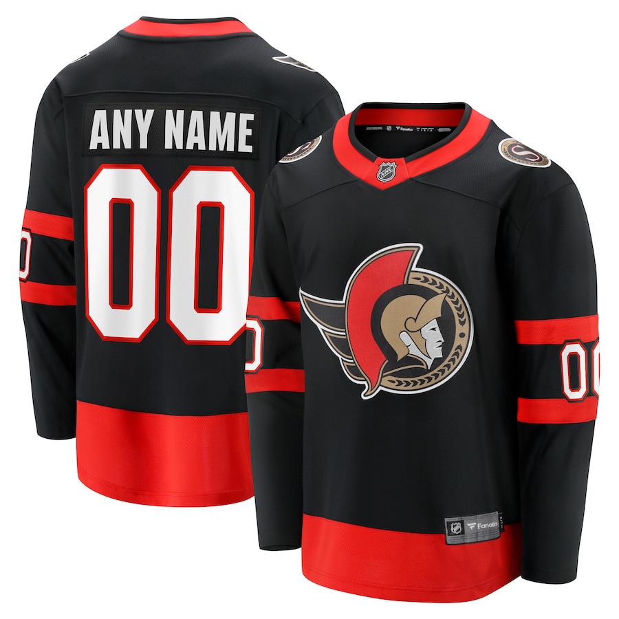 Men's Ottawa Senators Fanatics Black Home Custom Breakaway Jersey - Jersey