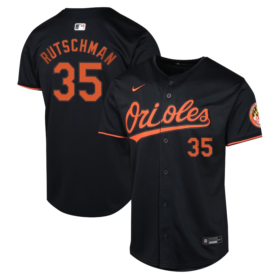Youth Baltimore Orioles Adley Rutschman Nike Black Alternate Limited Player Jersey - Jersey