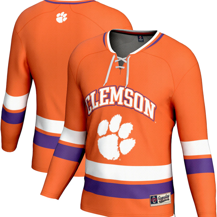 Men's GameDay Greats Orange Clemson Tigers Spirit Hockey Jersey - Jersey