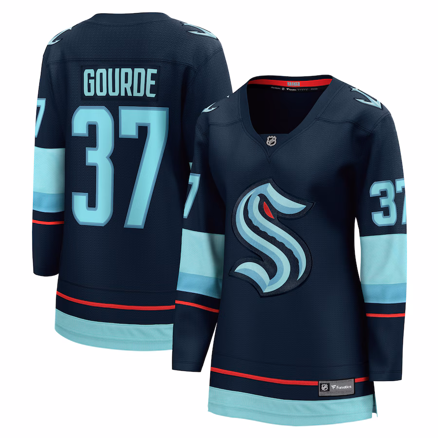 Women's Seattle Kraken Yanni Gourde Fanatics Navy Home Breakaway Player Jersey - Jersey