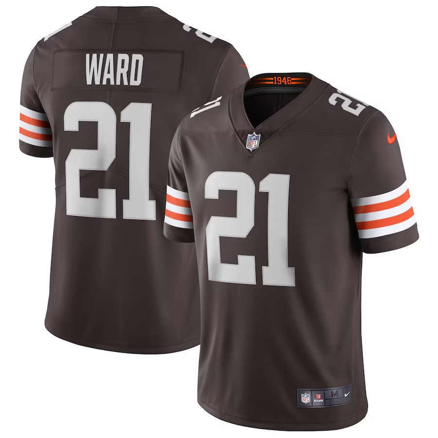 Men's Cleveland Browns Denzel Ward Nike Brown Vapor Limited Jersey - Jersey