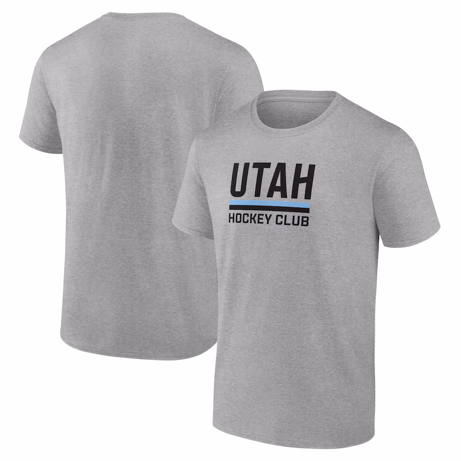 Men's Utah Hockey Club Fanatics Heather Gray Draft Logo T-Shirt - Jersey