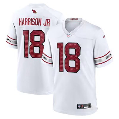 Men's Arizona Cardinals Marvin Harrison Jr. Nike White Player Game Jersey - Jersey