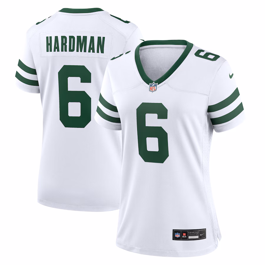 Women's New York Jets Mecole Hardman Nike White Legacy Player Game Jersey - Jersey