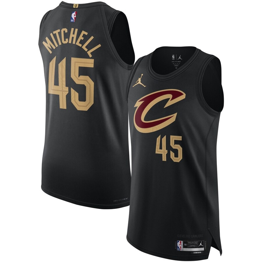 Men's Cleveland Cavaliers Donovan Mitchell Jordan Brand Black Authentic Player Jersey - Statement Edition - Jersey
