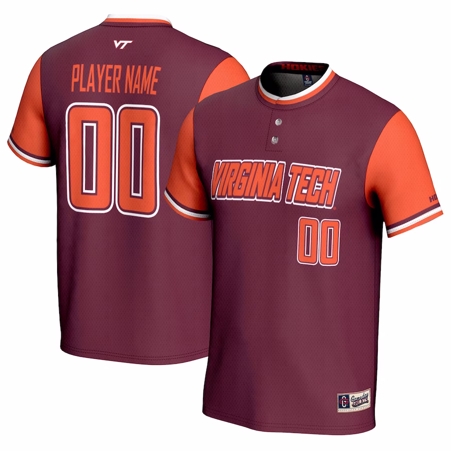 Virginia Tech Hokies GameDay Greats Youth NIL Pick-A-Player Lightweight Softball Jersey - Maroon - Jersey