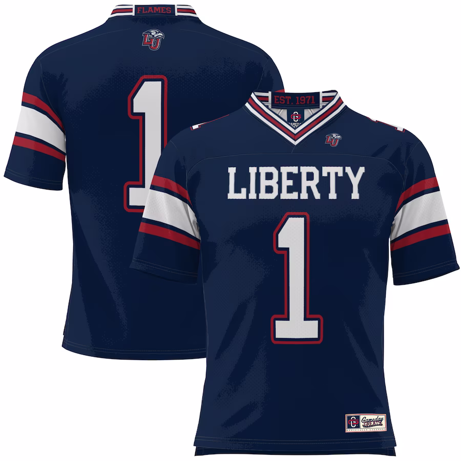 #1 Liberty Flames GameDay Greats Youth Football Jersey - Navy - Jersey