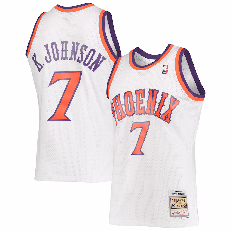 Men's Phoenix Suns Kevin Johnson Mitchell & Ness White 1988/89 Hardwood Classics Swingman Jersey - Jersey