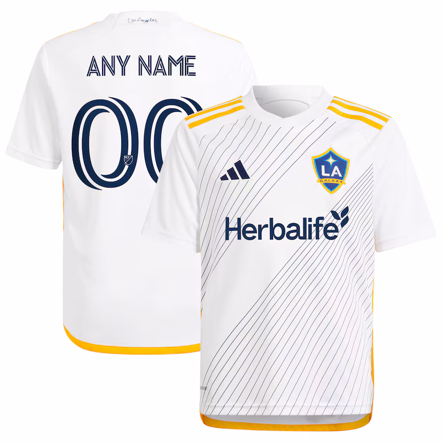 Youth LA Galaxy  adidas White 2024 Angeleno Kit Replica Custom Jersey - Jersey