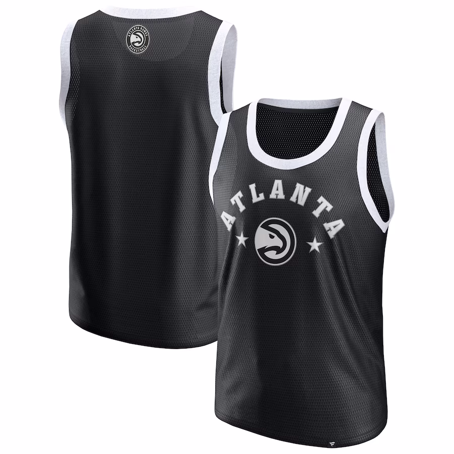 Men's Atlanta Hawks  Fanatics Black Mesh Tank Top - Jersey