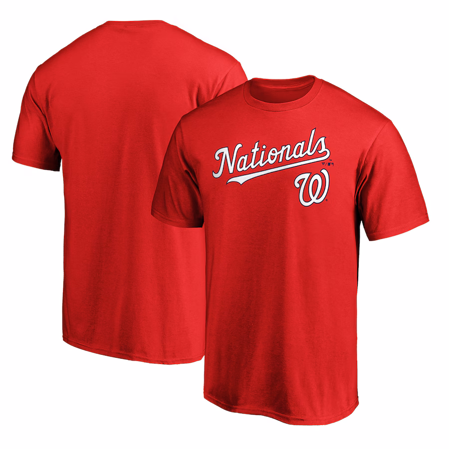 Men's Washington Nationals Red Team Lockup T-Shirt - Jersey