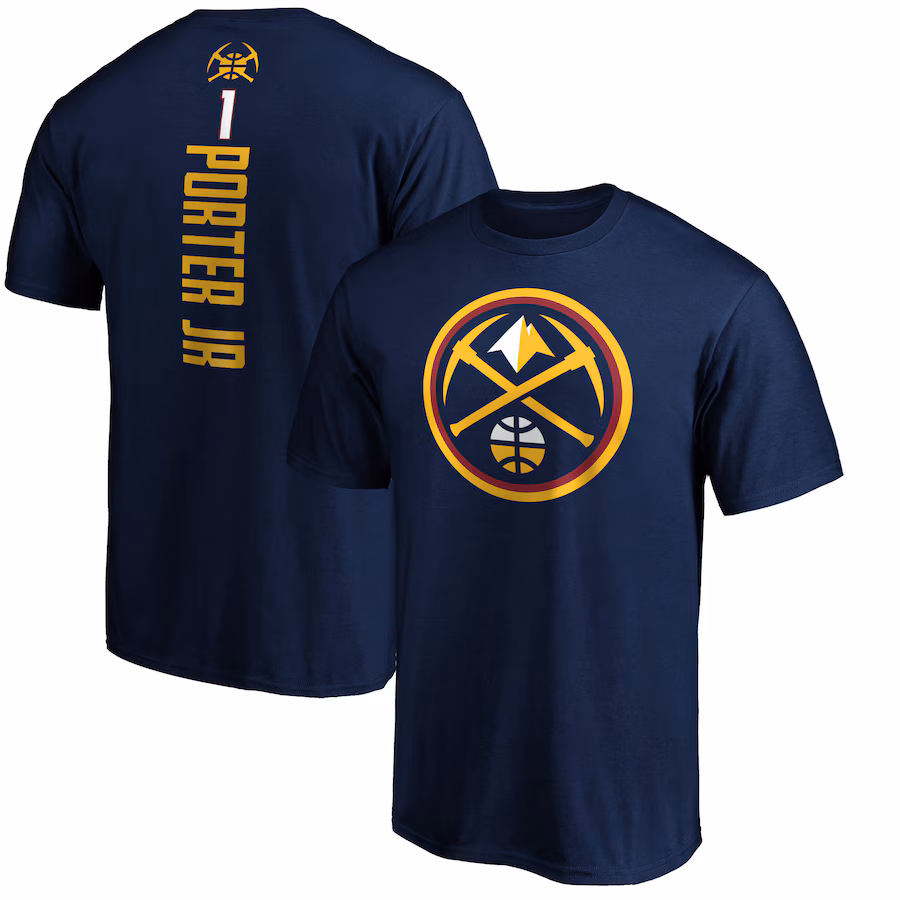 Men's Denver Nuggets Michael Porter Jr. Navy Playmaker Name & Number T-Shirt - Jersey