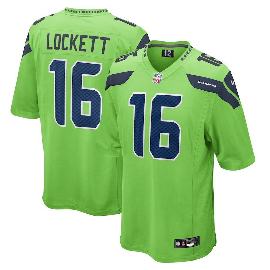 Men's Seattle Seahawks Tyler Lockett Nike Neon Green  Game Jersey - Jersey