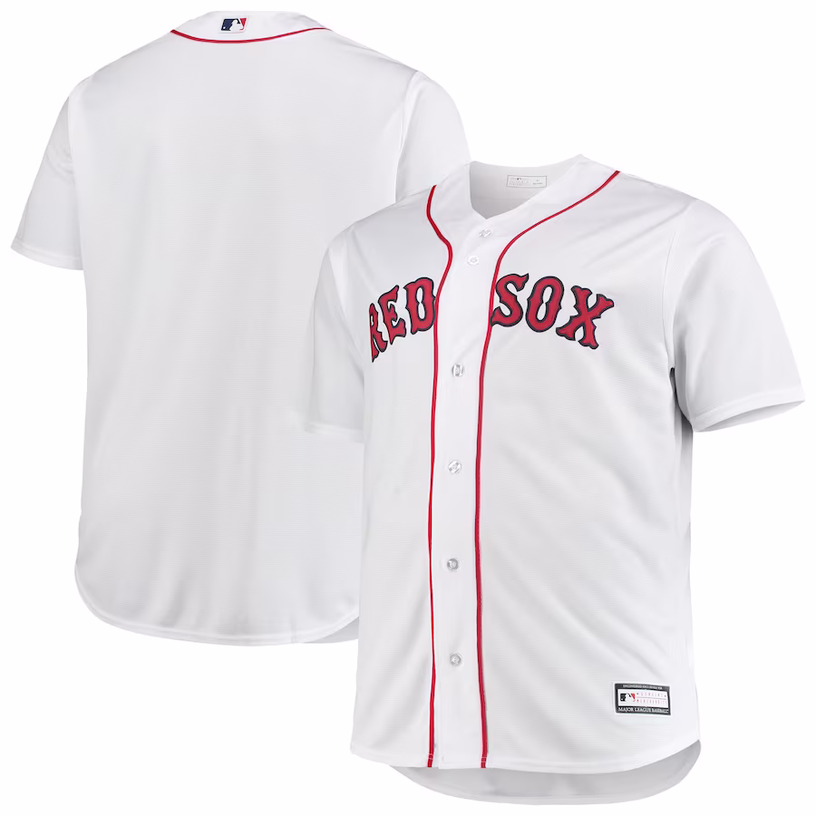 Men's Boston Red Sox White Big & Tall Home Replica Team Jersey - Jersey