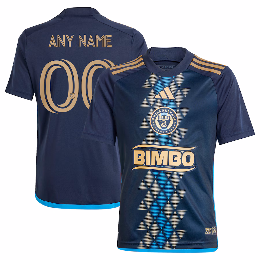 Youth Philadelphia Union  adidas Navy 2024 The XV Kit Replica Custom Jersey - Jersey