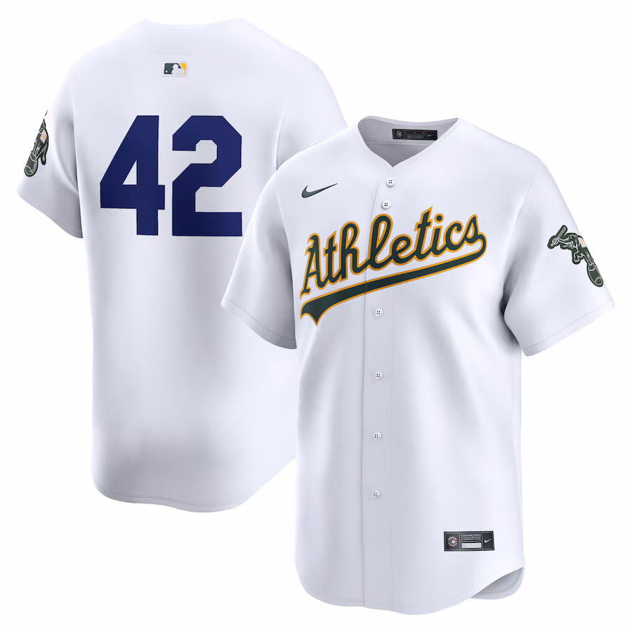 Men's Oakland Athletics  Nike White 2024 Jackie Robinson Day Home Limited Jersey - Jersey