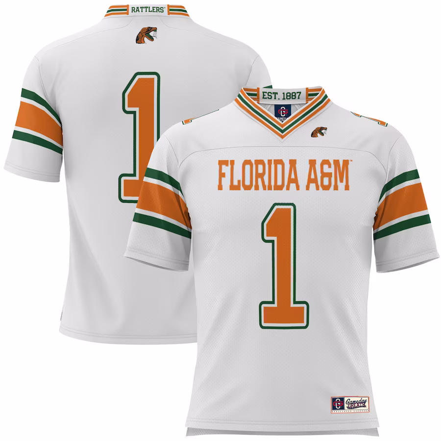 #1 Florida A&M Rattlers GameDay Greats Football Jersey - White - Jersey