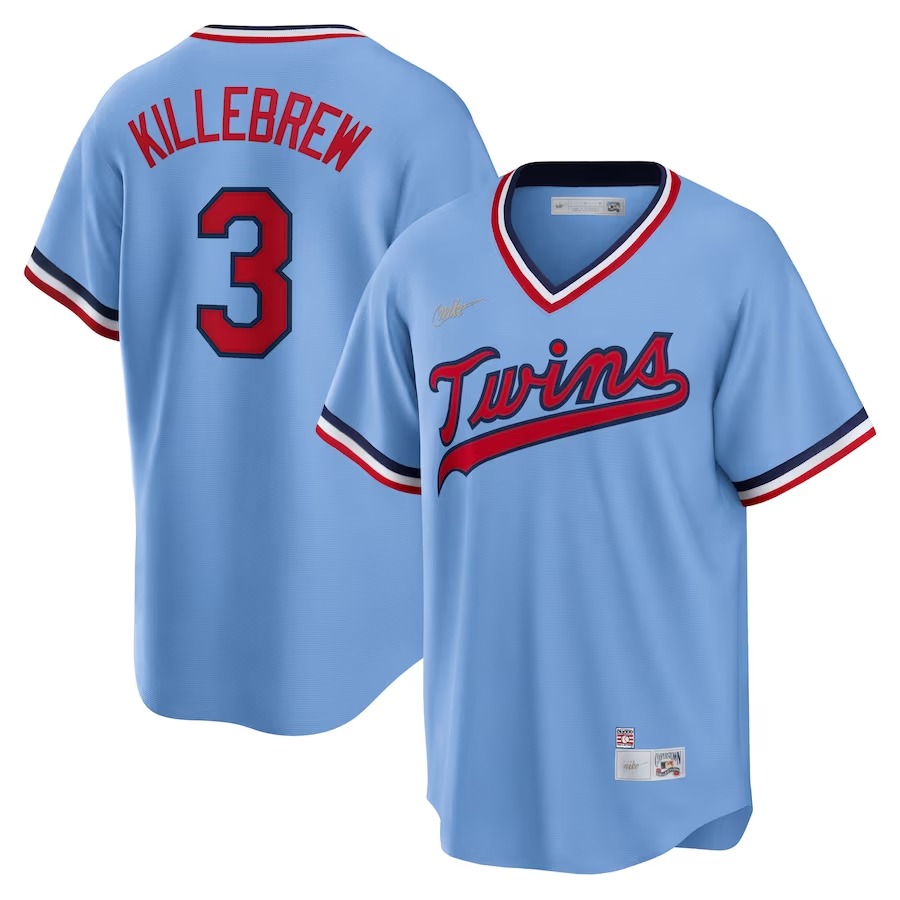 Men's Minnesota Twins Harmon Killebrew Nike Light Blue Road Cooperstown Collection Player Jersey - Jersey
