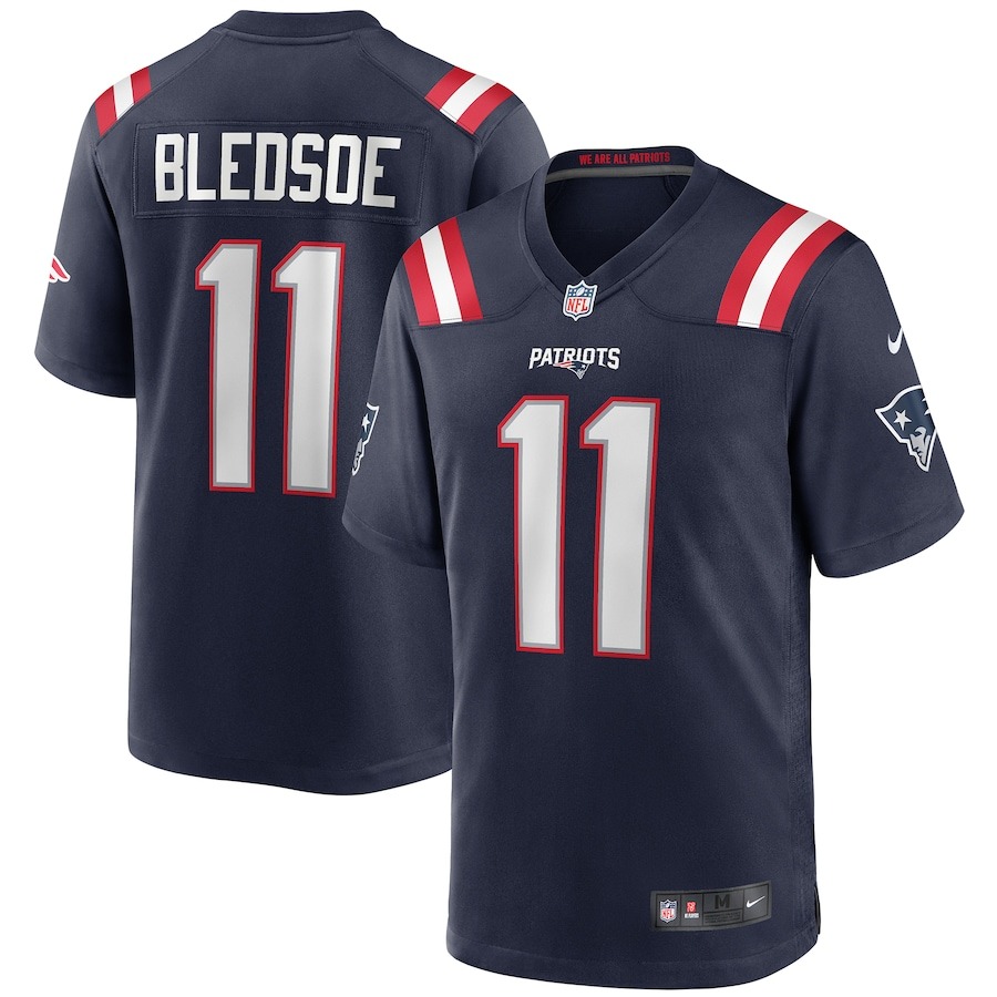 Men's New England Patriots Drew Bledsoe Nike Navy Game Retired Player Jersey - Jersey