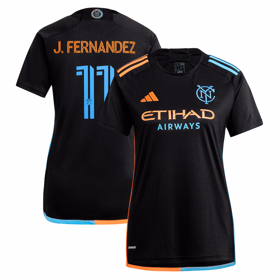 Women's New York City FC Julian Fernandez adidas Black 2024 24/7 Kit Replica Player Jersey - Jersey