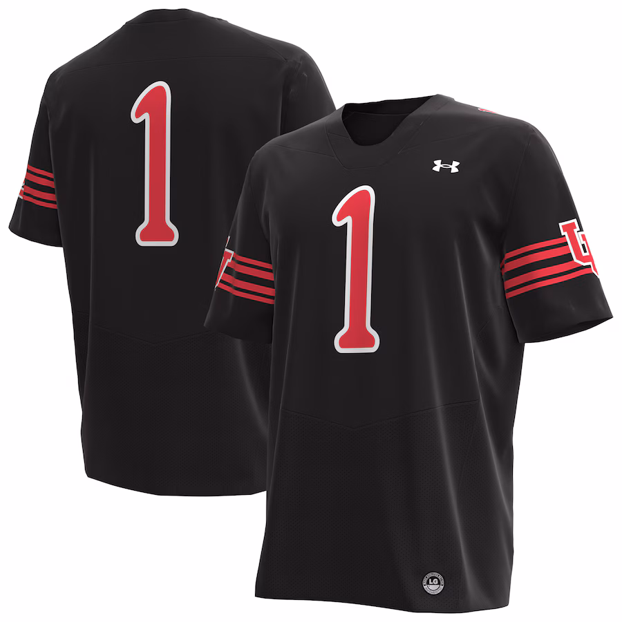 #1 Utah Utes Under Armour Replica Football Jersey - Black - Jersey