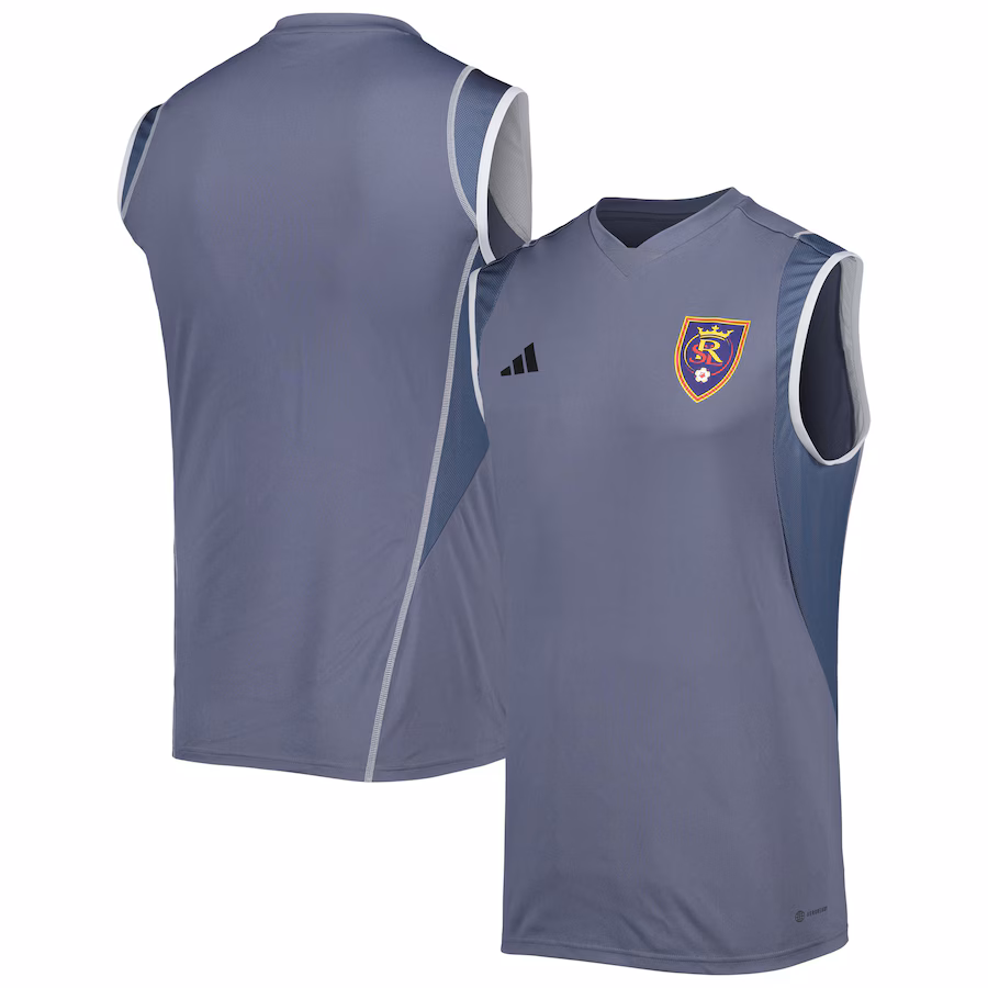 Men's Real Salt Lake adidas Gray 2023 On-Field Sleeveless Training Jersey - Jersey