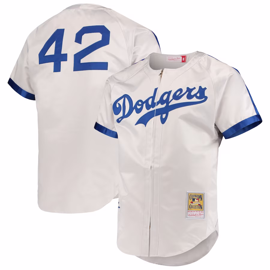 Men's Brooklyn Dodgers Jackie Robinson Mitchell & Ness Gray Cooperstown Collection Authentic Jersey - Jersey