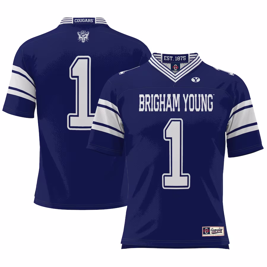 #1 BYU Cougars GameDay Greats Youth Football Jersey - Navy - Jersey