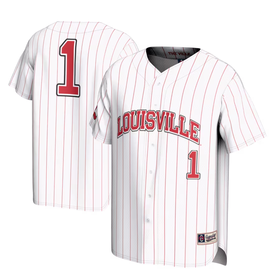 #1 Louisville Cardinals GameDay Greats Lightweight Baseball Fashion Jersey - White - Jersey