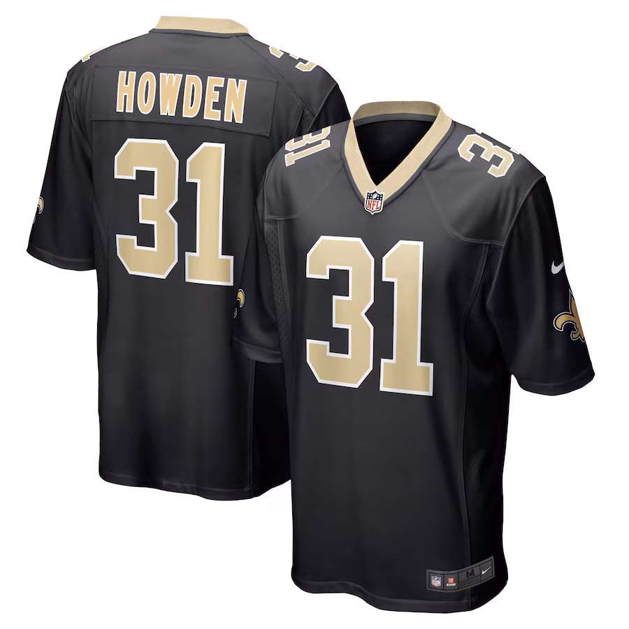 Men's New Orleans Saints Jordan Howden Nike  Black Team Game Jersey - Jersey