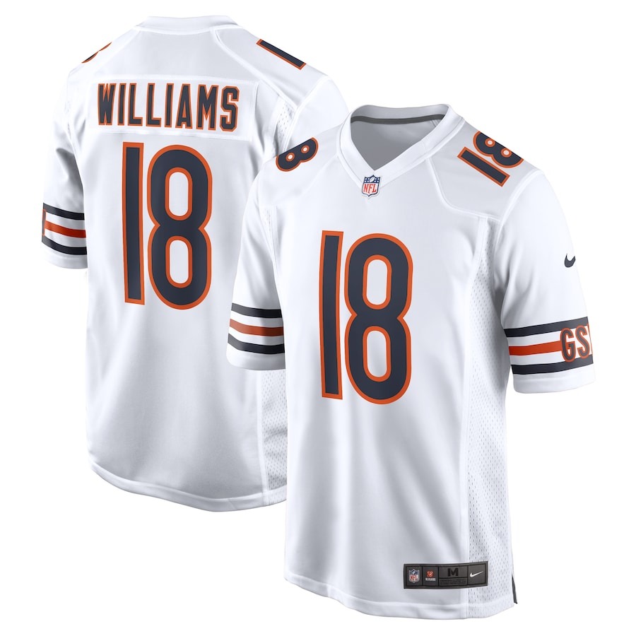 Men's Chicago Bears Caleb Williams Nike White 2024 NFL Draft First Round Pick Player Game Jersey - Jersey