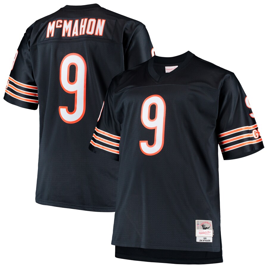 Men's Chicago Bears Jim McMahon Mitchell & Ness Navy Big & Tall 1985 Retired Player Replica Jersey - Jersey