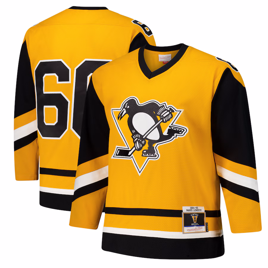 Men's Pittsburgh Penguins Mario Lemieux Gold 1984-85 Power Play Jersey - Jersey