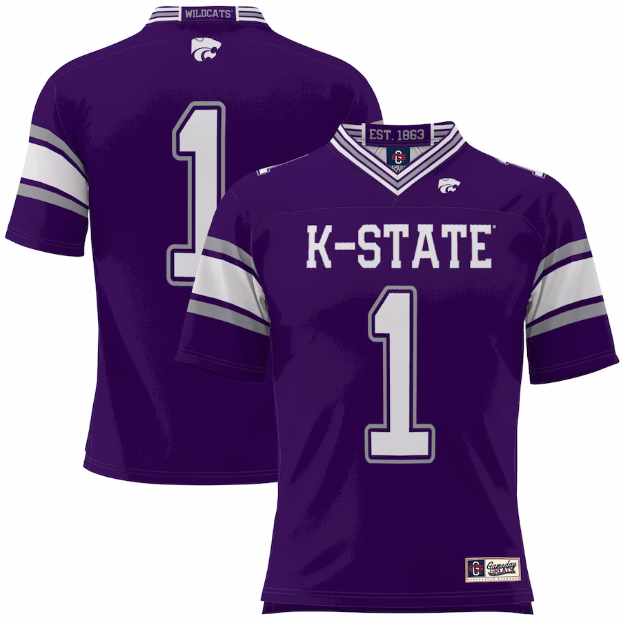 #1 Kansas State Wildcats GameDay Greats Football Jersey - Purple - Jersey