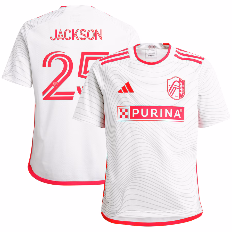 Youth St. Louis City SC Aziel Jackson adidas White 2024 The Confluence Kit Replica Player Jersey - Jersey