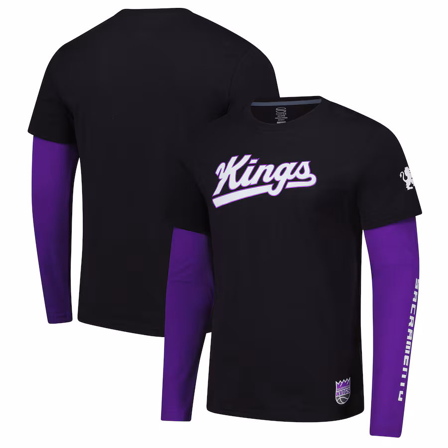 Unisex Sacramento Kings Stadium Essentials Black Spectator 2fer Long Sleeve  T-Shirt - Jersey