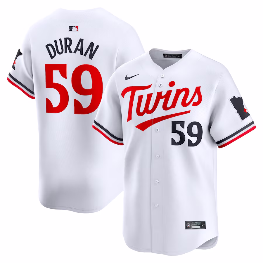 Men's Minnesota Twins Jhoan Duran Nike White Home Limited Player Jersey - Jersey