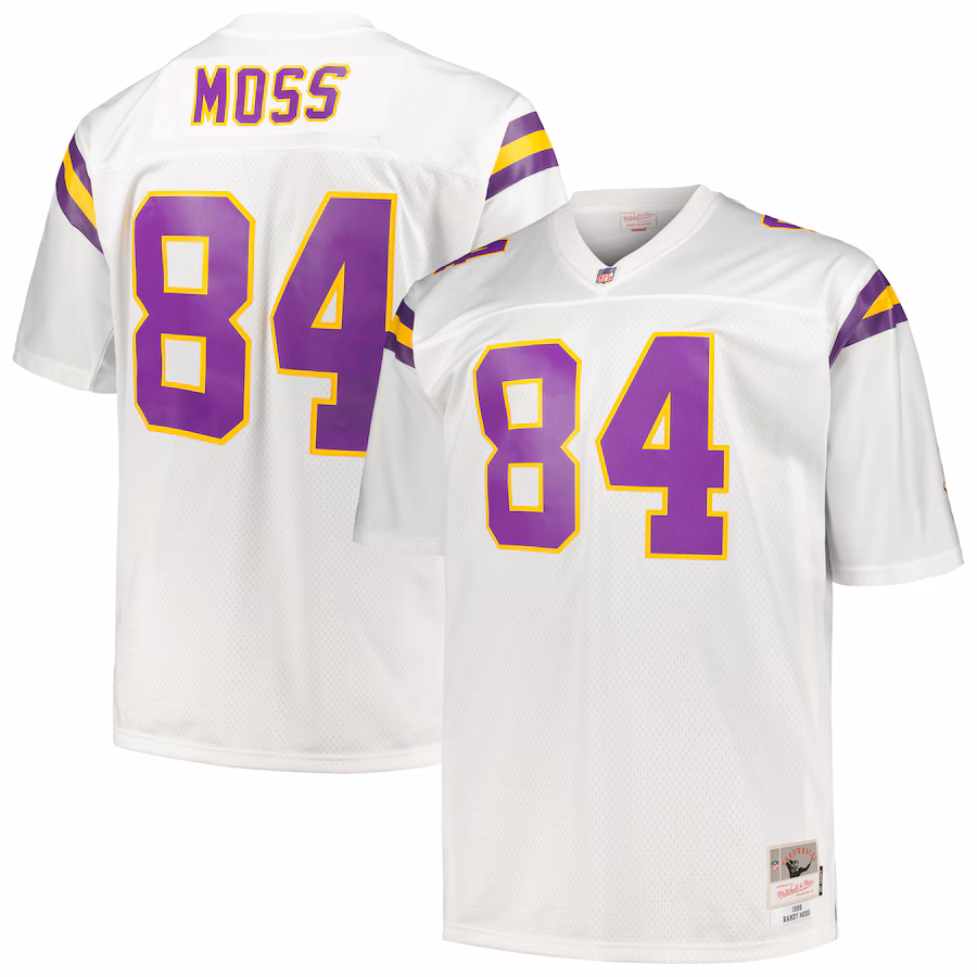 Men's Minnesota Vikings Randy Moss Mitchell & Ness White Big & Tall 1998 Legacy Retired Player Jersey - Jersey