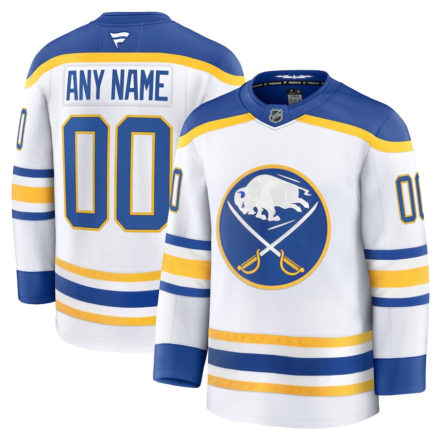 Men's Buffalo Sabres Fanatics White Away Premium Custom Jersey - Jersey
