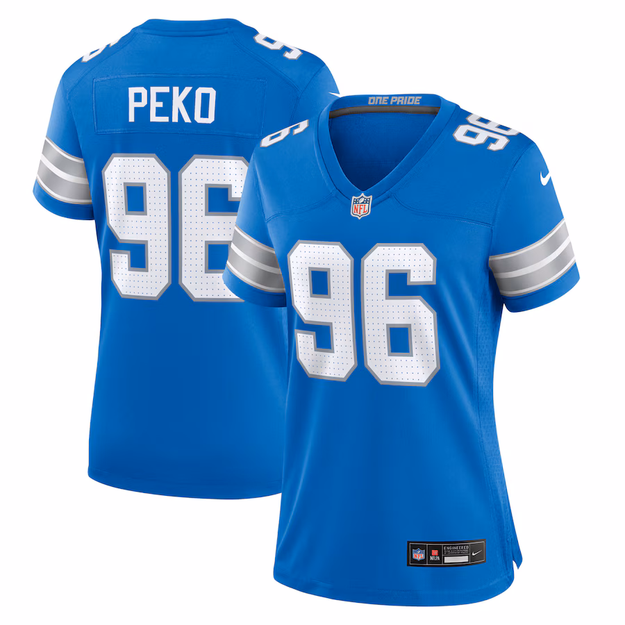 Women's Detroit Lions Kyle Peko Nike  Blue Game Jersey - Jersey