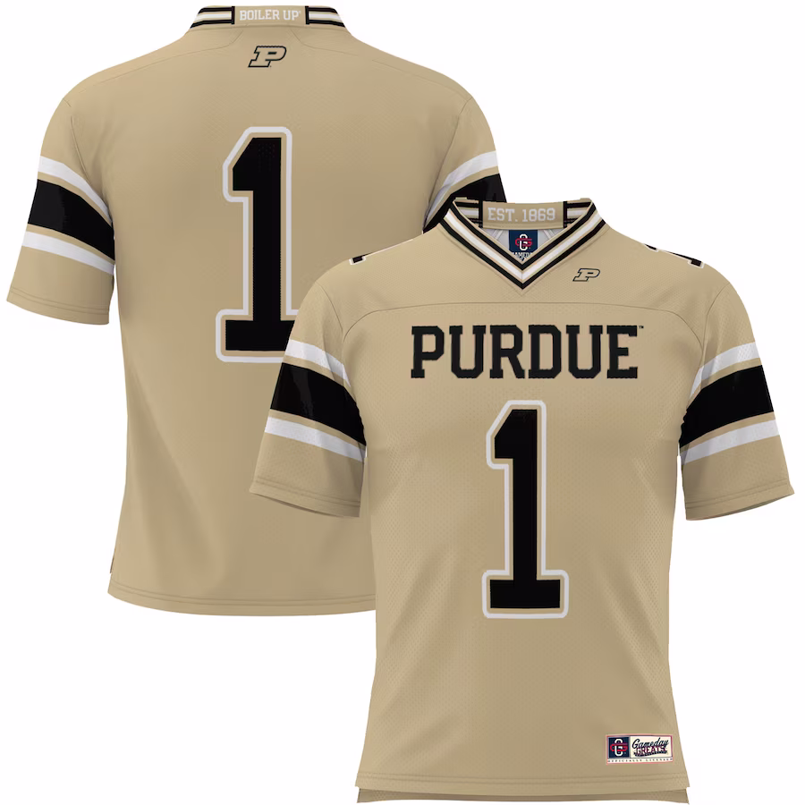 #1 Purdue Boilermakers GameDay Greats Endzone Football Jersey - Gold - Jersey