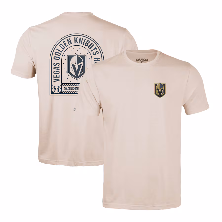 Men's Vegas Golden Knights Levelwear Khaki Richmond Stained Glass T-Shirt - Jersey