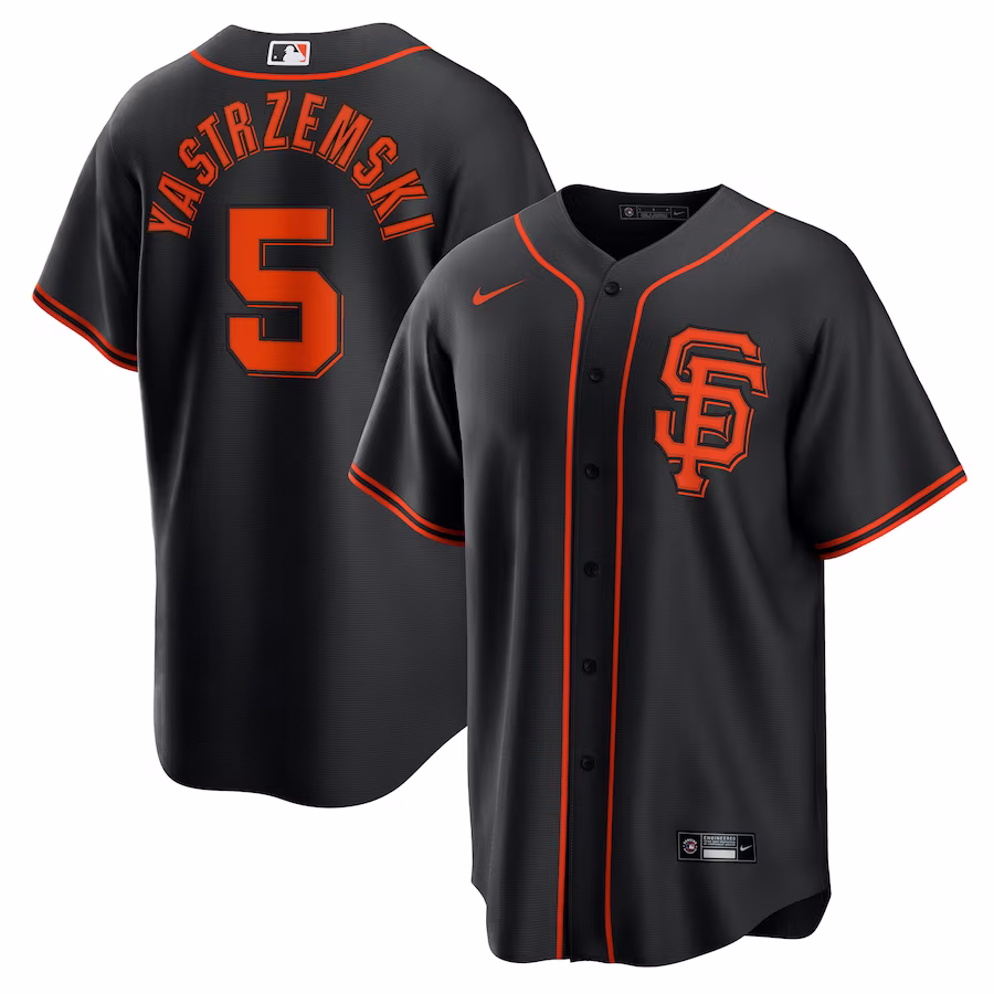 Men's San Francisco Giants Mike Yastrzemski Nike Black Alternate Replica Player Name Jersey - Jersey