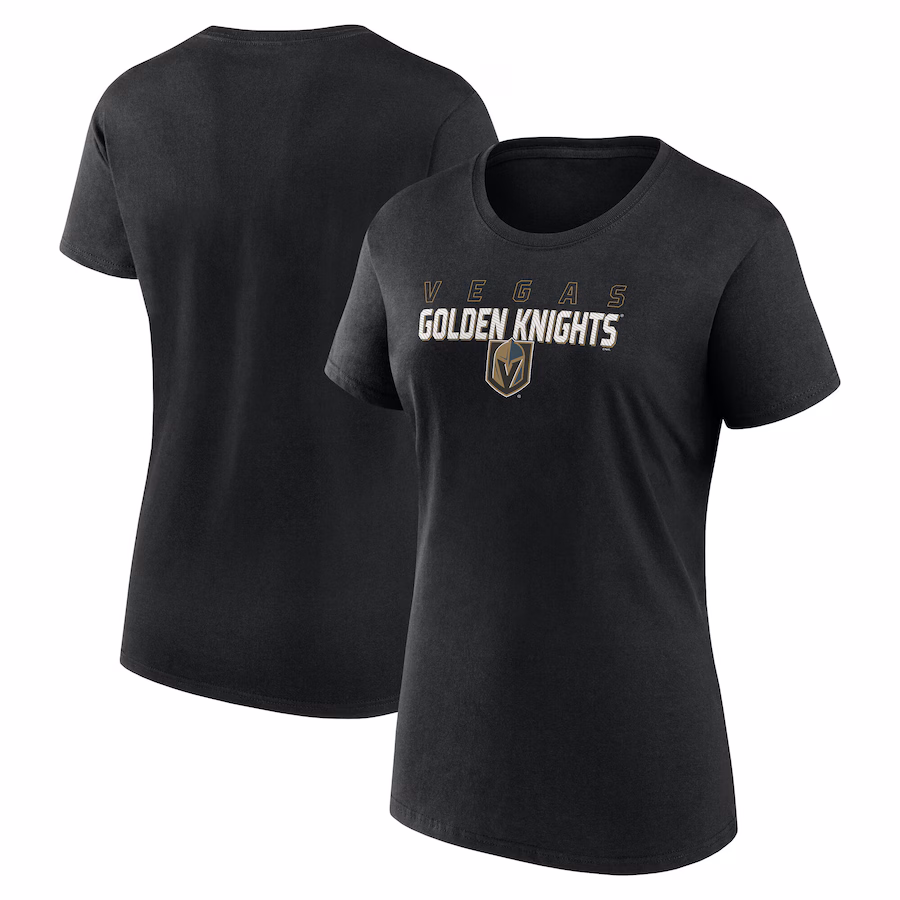 Women's Vegas Golden Knights Black Launch Scoop Neck T-Shirt - Jersey