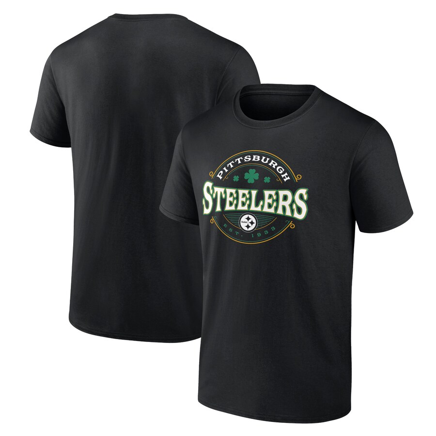 Men's Pittsburgh Steelers  Black St. Patrick's Day Lucky T-Shirt - Jersey