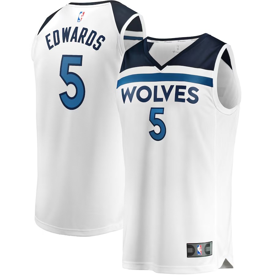 Youth Minnesota Timberwolves Anthony Edwards Fanatics White Fast Break Replica Player Jersey - Association Edition - Jersey