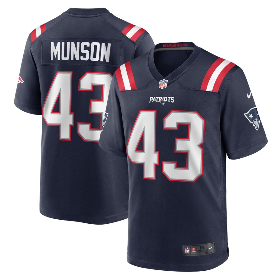 Men's New England Patriots Calvin Munson Nike Navy Home Game Player Jersey - Jersey