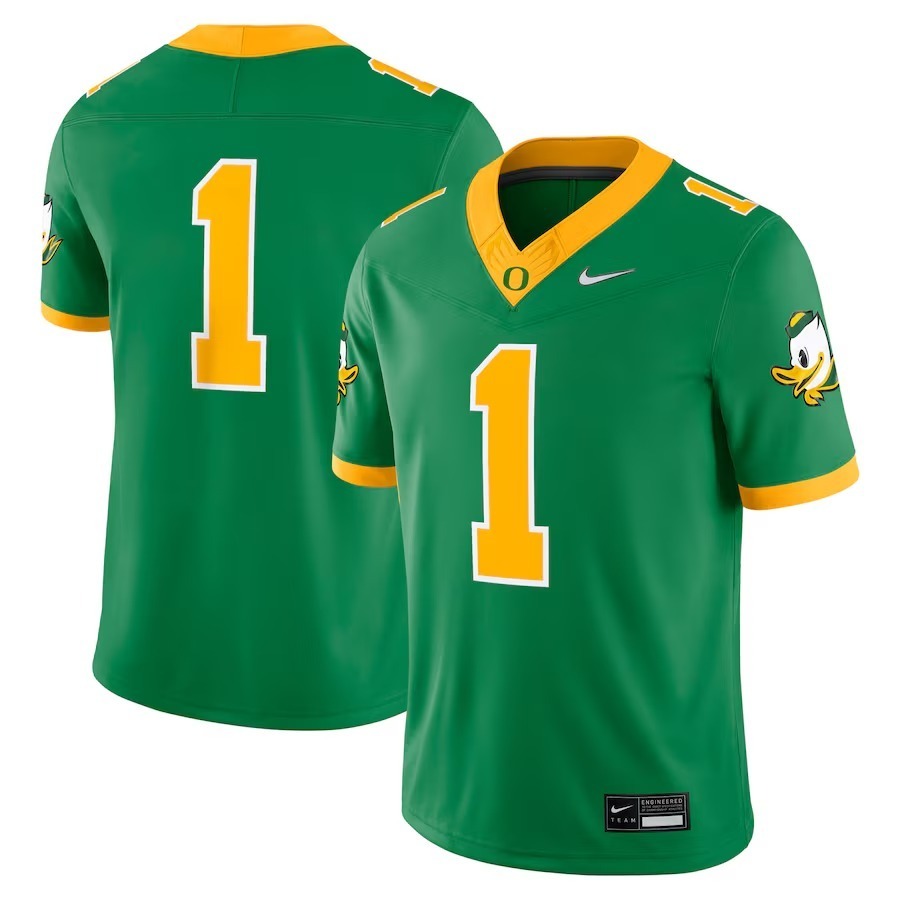 Men's Nike #1 Green Oregon Ducks Alternate Game Jersey - Jersey