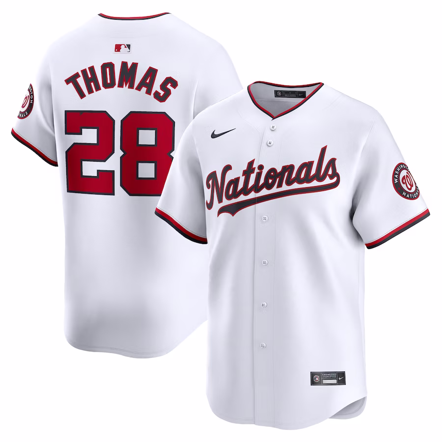 Men's Washington Nationals Lane Thomas Nike White Home Limited Player Jersey - Jersey